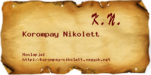 Korompay Nikolett névjegykártya